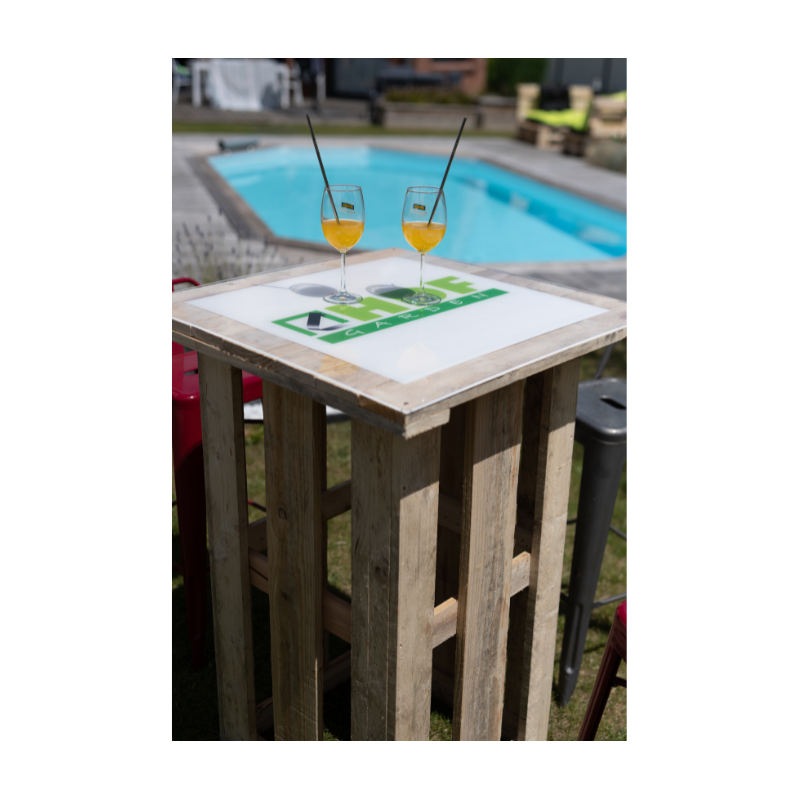Table Haute Mange Debout En Palette – Style Industriel – Bois Massif – Europe